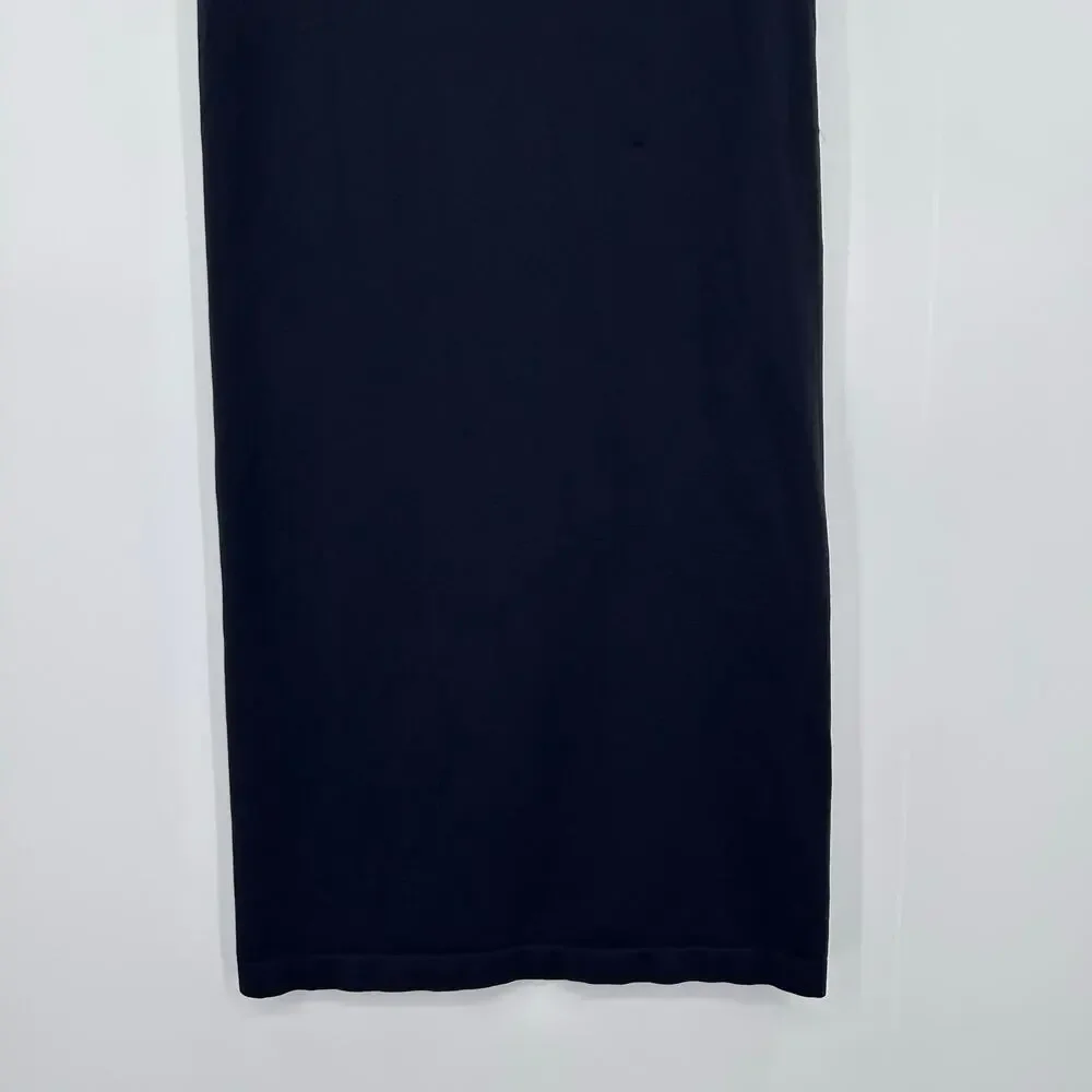 Yummie Black Sleeveless Mock Neck Bodycon Midi Dress Shaping Size L Slimming